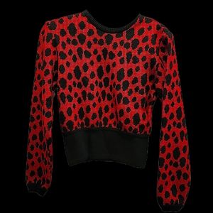 Animal print designer vintage crew neck sweater Size s/m